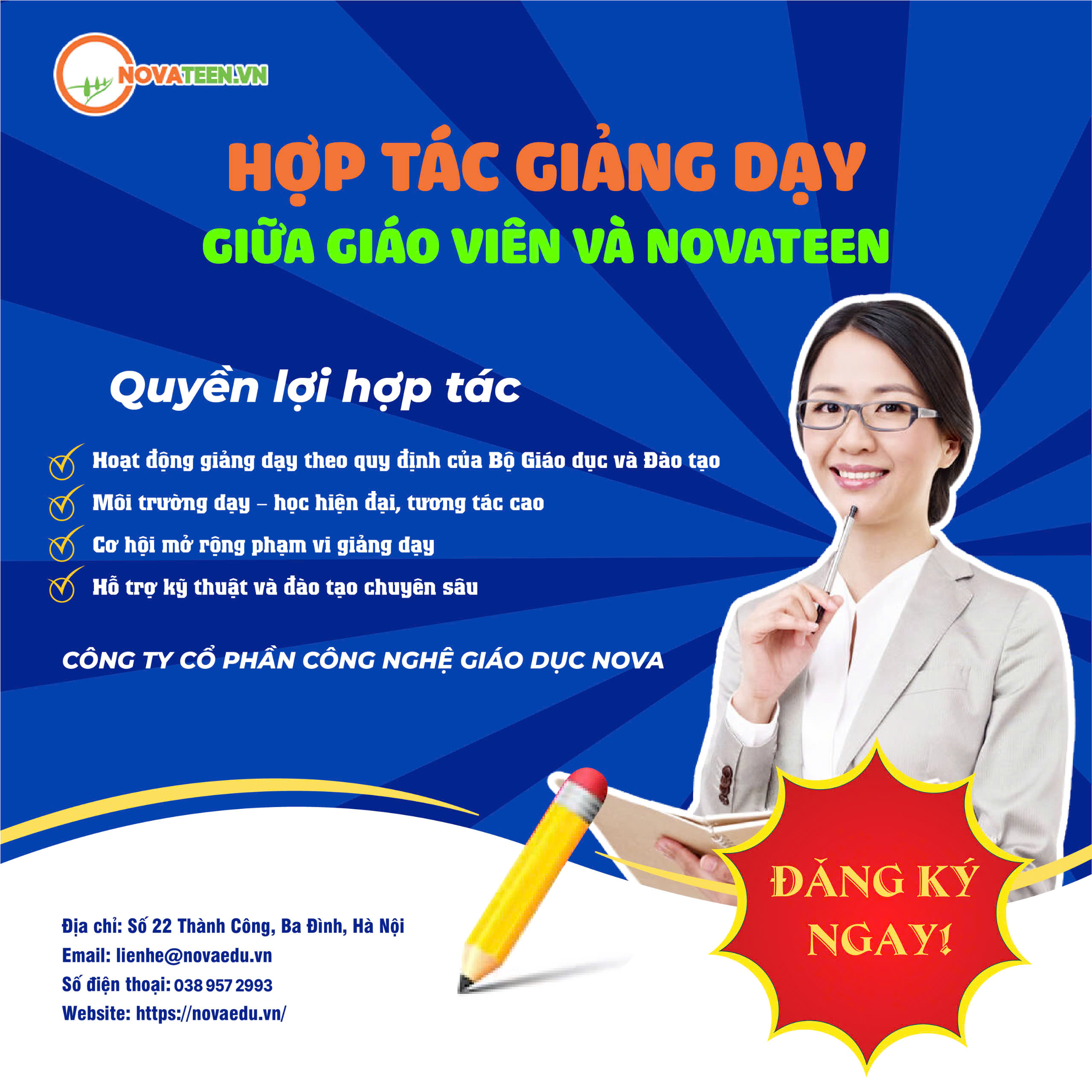 Chính sách hợp tác giáo viên NovaTeen 2025